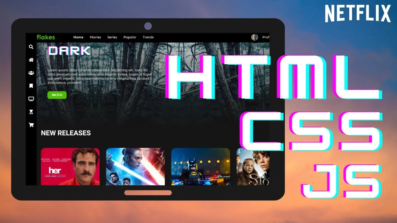 آموزش پروژه محور طراحی وب‌سایت فیلم با HTML, CSS و JavaScript
