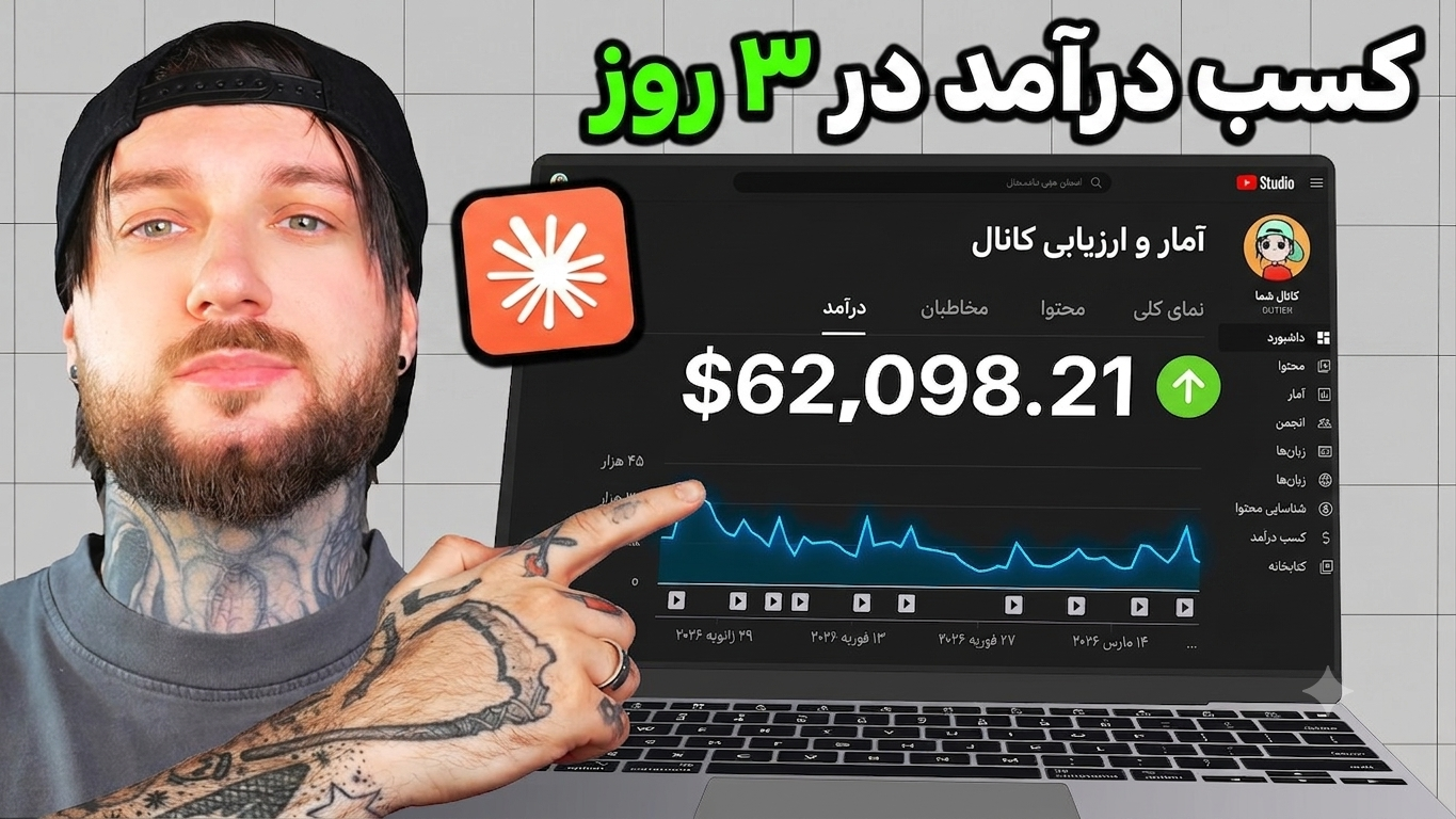 فرمول درآمد ۶۲,۰۰۰ دلاری: ترکیب کلود کد و یوتیوب!
